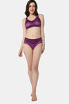 Amante Double Layered Non Wired Full Coverage Lace Bra - Pickled Beet Stucco — thumbnail 5
